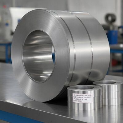 430 Vòng cuộn thép không gỉ với chiều rộng tùy chỉnh 20mm-1500mm, độ khoan dung ± 0,05mm và cạnh khe không có Burr