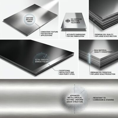 8K Super Mirror Finish 304 Stainless Steel Sheet with 95% Reflectance and Corrosion-Resistant 304 Substrate for Elevator Cladding