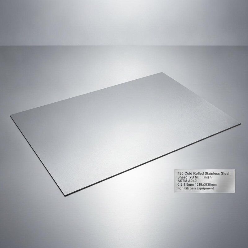 430 Bảng thép không gỉ với 2B Mill Finish 0.5-1.5mm Độ dày và 1219x2438mm Kích thước cho thiết bị nhà bếp
