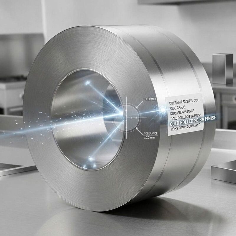 Food Safe 430 Stainless Steel Coil với 2B BA Finish và chiều rộng tùy chỉnh cho đồ dùng bàn